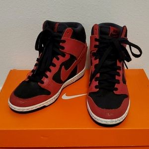 Nike Black/Red Wedge Sneakers